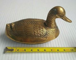 Vintage Solid Brass Duck Figurine Box Leonard Silver Mfg Co image 4