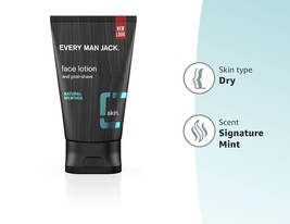 Every Man Jack Face Lotion &amp; Postshave with Signature Mint Scent 125mL 4.2 Ounce - £11.23 GBP