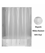 Magnetic Mildew Resistant Shower Curtain Liner 100% Vinyl Clear 70x72 - £6.82 GBP