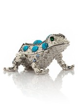Keren Kopal Frog &amp; Gemstones hand made Trinket box Decorated &amp; Austrian ... - $43.20