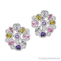 Faux Diamond Faux Amethyst &amp; Faux Topaz Sterling Silver Ladies&#39; Fashion Earrings - £27.74 GBP