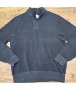 Gap Mock Neck Sweater Men’s L Chunky Gray Cotton Blend 3 Button Academia... - $542.05 MXN