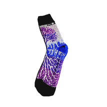 Sidekick Knit Crew Socks 13 Inch Blue Purple Black Cityscape Heavy Winte... - $14.83