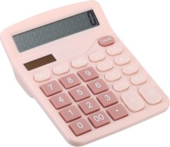 Patikil Desktop Calculator, 2 Pack 12 Digits Large Lcd Display Solar, Pink - £24.59 GBP