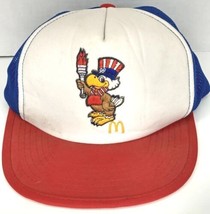 VTG McDonald&#39;s Sam The Olympic Eagle 1984 Red White Blue USA Snapback Hat Cap - £8.69 GBP