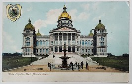 Des Moines Iowa State Capitol Glitter Micah Decorated Postcard D30 - £10.19 GBP