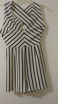 HYFVE White/Black Stripes Sleeveless Off the shoulder Rear Strappy Romper S - $16.00