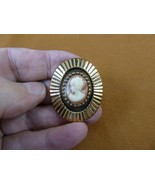 (CT3-20) dainty TINY LADY bow in hair orange + white CAMEO Pin Brooch pe... - $534.24 MXN