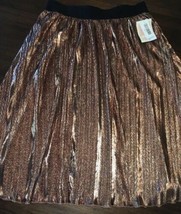 NWT LuLaRoe Large Elegant JILL Pleated Accordion Skirt Metallic Gold - £35.04 GBP