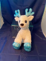 Flash Reindeer Teddy Mountain Blue Sparkly Stuffed Animal Toy Plush 14&quot; w/ Pouch - £15.83 GBP