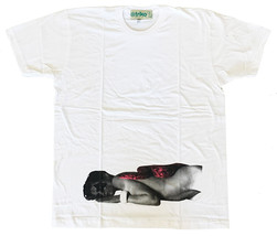 Triko Bianco Uomo Due 2 Serpenti Serpente Donna USA Fatto T-Shirt Nwt - £14.63 GBP