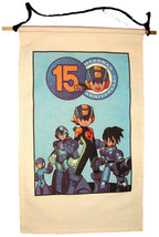 2002 MEGA MAN Video Game 15th Anniversary Canvas BANNER 14.5&quot;x24 Capcom PROMO - £19.51 GBP