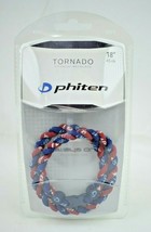 Phiten Tornado Titanium Necklace 18 inch Nylon Blue and Red (New) - £19.07 GBP
