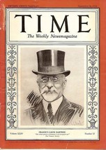Time Magazine 1934, Sept 24,     France&#39;s Louis Barthou - £20.76 GBP