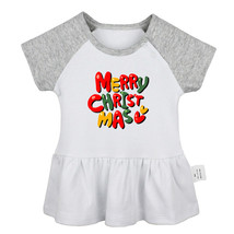 Funny Merry Christmas Newborn Baby Dress Toddler Infant 100% Cotton Clothes - £10.33 GBP