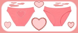 Xxl 2XL Coral Pink Mesh Heart Stretch Cotton Victoria&#39;s Secret Bikini Pantie - £8.75 GBP