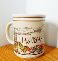 Fun vintage Las Vegas stoneware coffee cup mug w/ brightly colored desert scene - £15.98 GBP