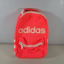 Adidas Lunch Bag Pink Coral Color 12&quot; Tall x 8&quot; Wide Zippers Pocket Sant... - £8.74 GBP