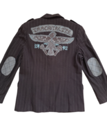 Marc Ecko Cut &amp; Sew Blazer Large Brown Immortalize Falcon Egypt Elbow Pa... - $619.63 MXN