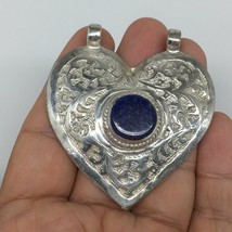 1pc,2.4&quot;x2.1&quot;x0.5&quot;,Turkmen Pendant Lapis Lazuli Heart Shape Statement,TN662 - £9.58 GBP