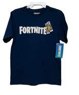 NEW Boy&#39;s Fortnite SS Tee by Mad Engine size L (10-12) Navy Logo photo s... - £7.97 GBP
