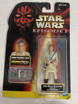 Star Wars Episode 1 OBI-WAN Kenobi Lightsaber Action Figure Hasbro Commtech Chip - £7.42 GBP