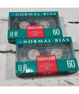 Maxell Blank Cassette 60 Normal Bias UR EIC Type 1 (Set of 2 new sealed) - £7.82 GBP