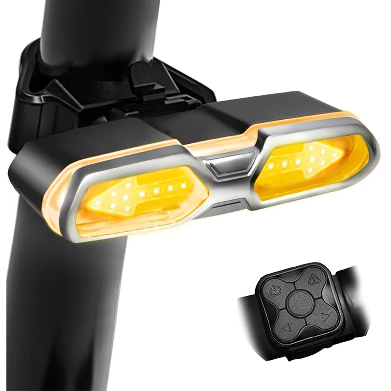 Bicycle Taillight LED Brake Bike Light Rear USB Rechargeable Remote Cont... - £9.47 GBP