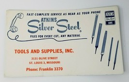 Ink Blotter Card Atkins Silver Steel Tools File for Every Cut Vintage  - $15.15