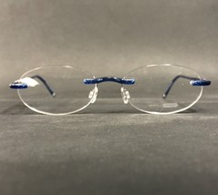 Safilo SD 124/B 636 Eyeglasses Frames Blue Round Oval Rimless 49-16-135 - £44.06 GBP