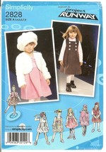 Simplicity 2828 Project Runway Girls Dress Jumper Jacket Hat 3-8 UNCUT FF - £6.75 GBP