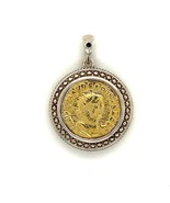 Vintage Sterling Signed 925 TJC GP D&#39;joy Gold Tone Medieval Coin Charm P... - $64.35