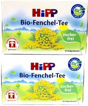 HiPP Fennel Tea -ORGANIC Tea  -Made in Germany- 2 BOXES -40 tea bags - £16.61 GBP