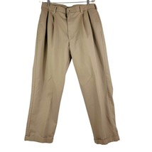 IZOD  Mens  Pants Size 36X30 Khaki Classic Dress Casual Work Pleated Front - £7.29 GBP
