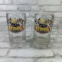 Warner Bros. Looney Tunes Beer Glass Mug Acme Fountain Service Lot of 2 - $23.09
