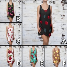 Woman's dress / Cherry Casual Dress/Multicolor Fruit Cut and Sew Racerba... - $39.99+