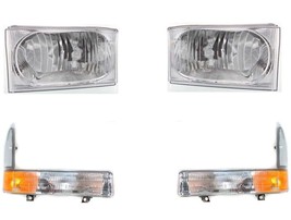 Headlights For 2001 Ford Super Duty Truck F250 F350 With Turn Signals - $130.86