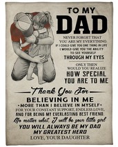 Father &amp; Daughter Blanket My Dad My Hero Thank You Letter Fleece Blanket Gift - £45.92 GBP+