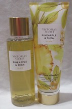 Victoria&#39;s Secret Fragrance Mist &amp; Lotion Set Lot 2 PINEAPPLE &amp; SHEA Glow - $38.32