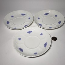 Lot of 3 Adderley Bone China Embossed Blue Chelsea Saucers for Flat Cream Bowl - £19.94 GBP