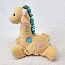 Eden Giraffe Plush Baby Yellow w Pink Blue Spots Yarn Tail Vtg Stuffed Animal - $21.61