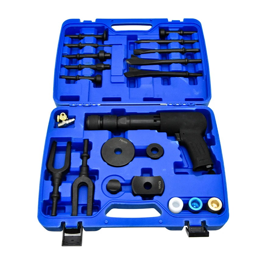 Pneumatic Concrete Breaker Ball Joint Auto Repair Set Remover Flat Point Chise - £135.70 GBP