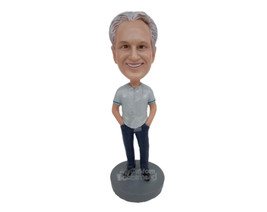 Custom Bobblehead Cool Male Wearing A Jersey And Front-Flat Pant With Sneakers - - $89.00