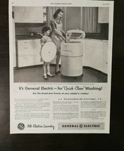 Vintage 1947 General Electric Quick Clean Washing Machine Full Page Orig... - £5.20 GBP