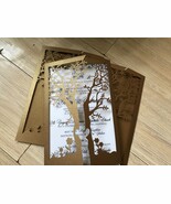 50pcs Tree Wedding Invitation,Brown Wedding Invitaton Card,Laser Cut Invite - $73.41 CAD
