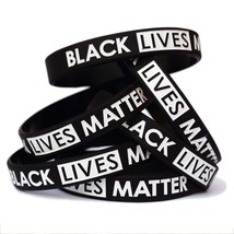 100 Black Lives Matter Silicone Wristband Bracelet - £47.75 GBP