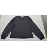 Swissbrand Sweatshirt Womens Medium Black Long Sleeve Slit Crew Neck Pul... - $24.94 CAD