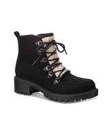 Sun Stone Womens 8.5 M Black Faux Fur Shearling Lace Up Ankle Booties NI... - $835.70 MXN