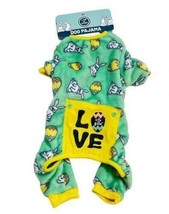 Life Is Good Fleece Easter Bunny and Easter Egg LOVE Dog Pajamas Green Size - $19.99