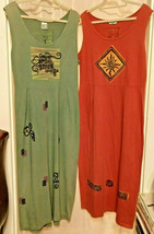Lof of 2 Boutique Art Dresses by Juli Anne Sleeveless Maxi Adjustable Back SMALL - £26.98 GBP